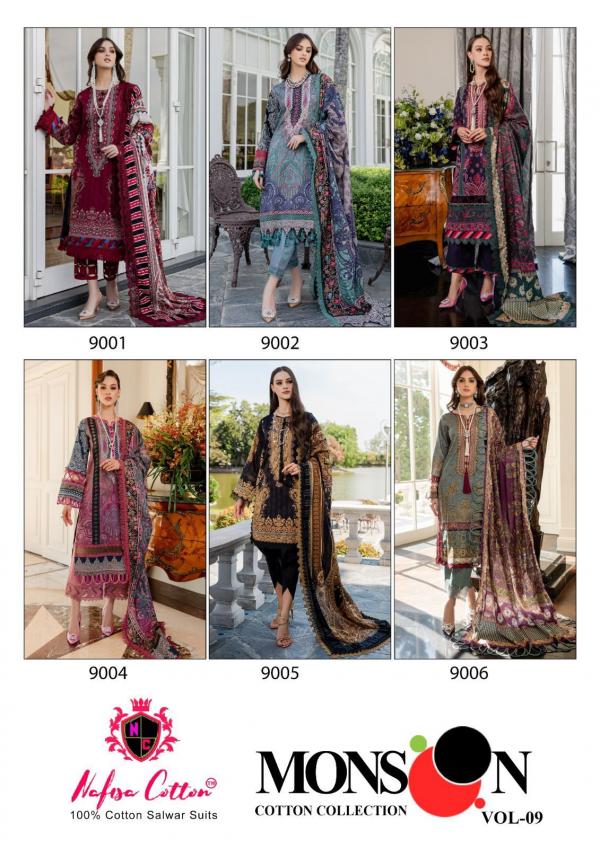 Nafisa Monsoon Vol 9 Karachi Cotton Dress Material Collection